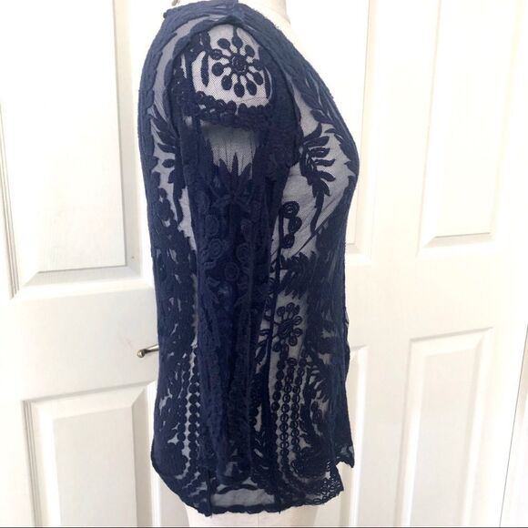 Kenar blue sheer lace top XS - Picture 2 of 9